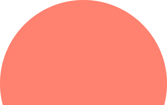 Pale red half circle