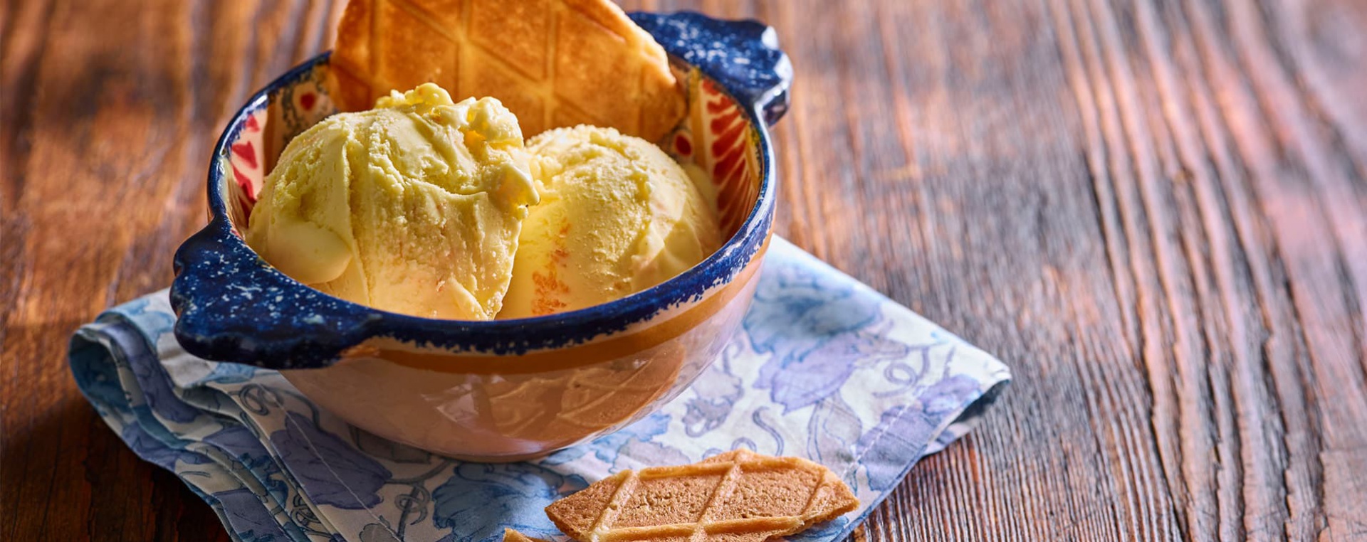 Olive Oil and Orange Ice Cream Dessert