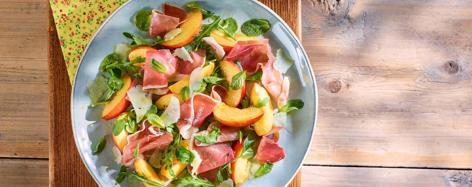 Fruit and Mint Salad with Serrano Ham