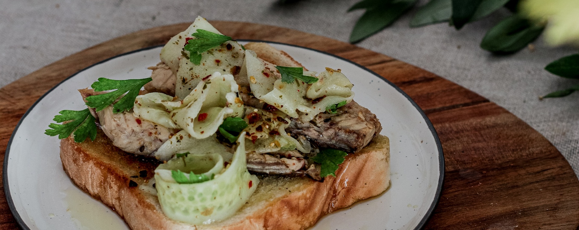 Smoked Mackerel Toast with Cucumber and Lime