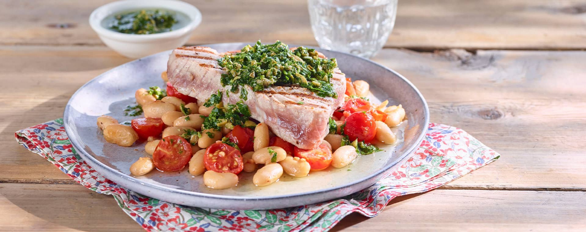 Tuna Steaks with White Beans and Salsa Verde